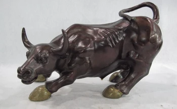 

7 Chinese Folk Copper Bronze Feng Shui Lucky Wealth Money Cow OX Bull Art Statue