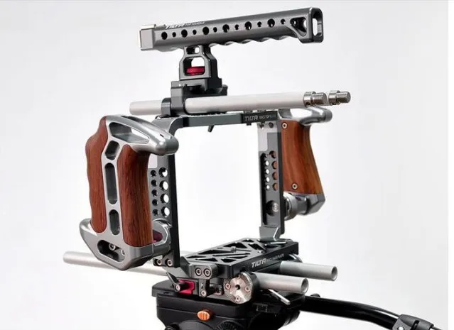 

Tilta ES-T07 BMCC rig Pro kit for BlackMagic Camera Cage + Baseplate Wooden handle free shipping