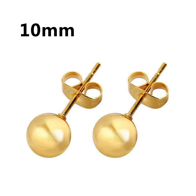 Sale 1Pair 3-10mm Simple Silver Black Ball earrings for women men Bead Unique mini Stud Earring