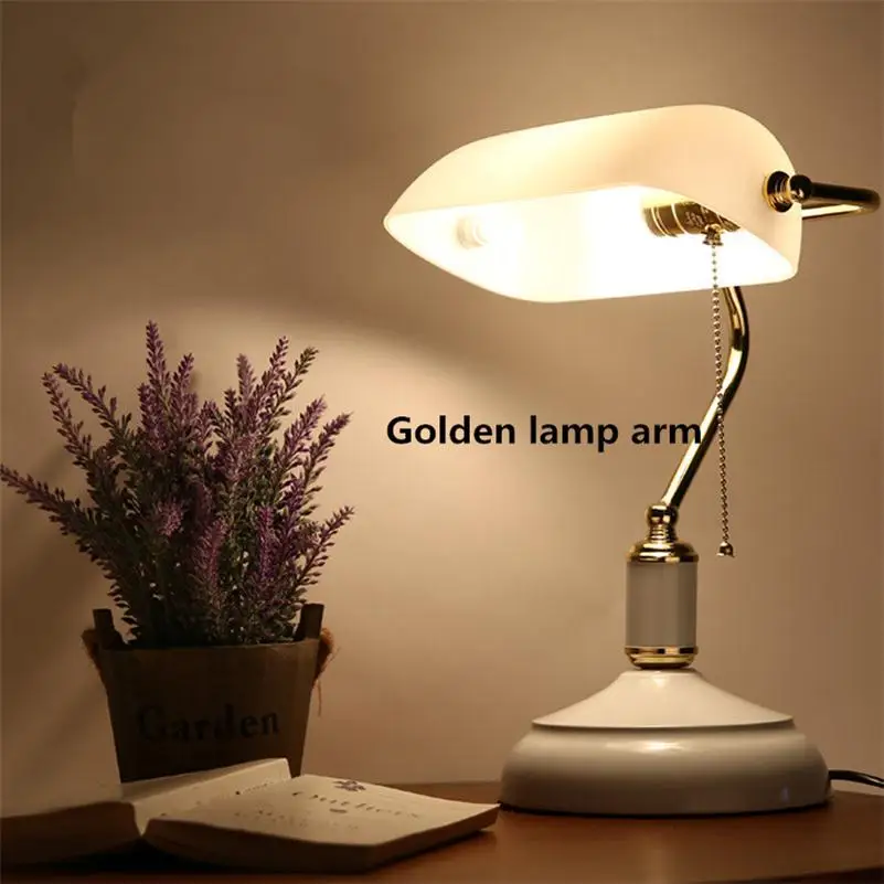 Vintage White Desk Lamp E27 font b Powerbank b font Table Light Office Retro Lamparas Wedding