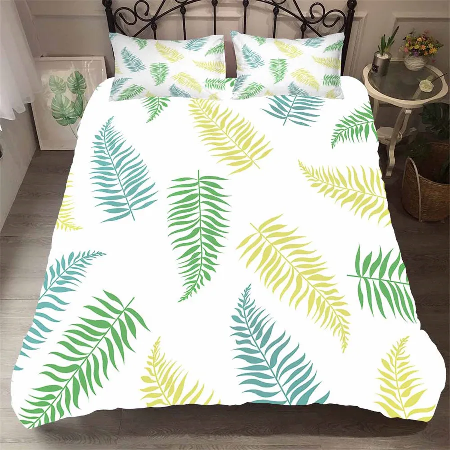 

A Bedding Set 3D Printed Duvet Cover Bed Set Tropical Green Plant Home Textiles for Adults Bedclothes with Pillowcase #RDZW13