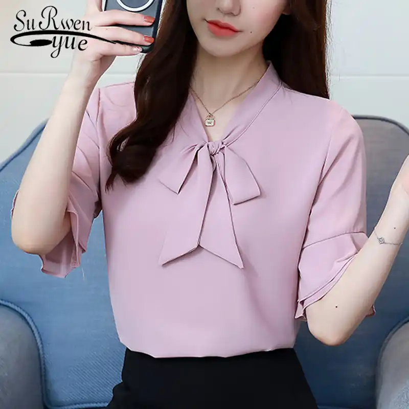 plus size pink chiffon blouse