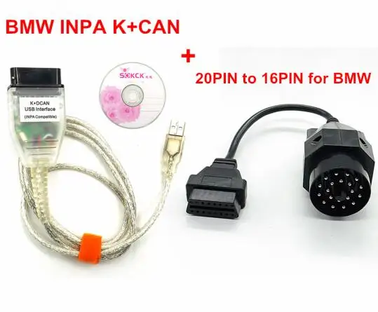 Для BM-W INPA K+ CAN K CAN INPA с чипом FT232RL с переключателем для BM-W INPA K DCAN USB интерфейсный кабель с 20PIN для BM-W - Цвет: Зеленый