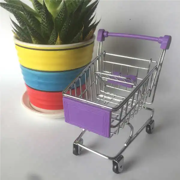 Креативный мини-детский ручной тележки, маленький магазинная Тележка для покупок тележка для ролевых игр, игрушки, коляски - Цвет: purple