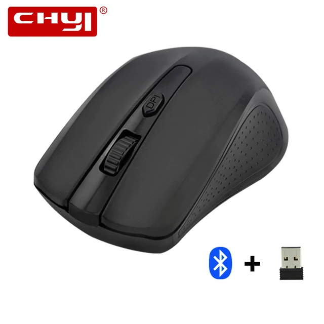 Best Offers CHYI 2.4Ghz Dual Mode Bluetooth Mouse Wireless Mause Optical 1600 DPI Ergonomic USB Gaming Mice Gamer Portable for Computer PC