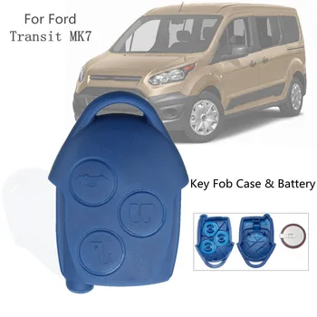 

3 Button Car Remote Key Fob Case Cover Auto Keys Shell With Battery for Ford Transit MK7