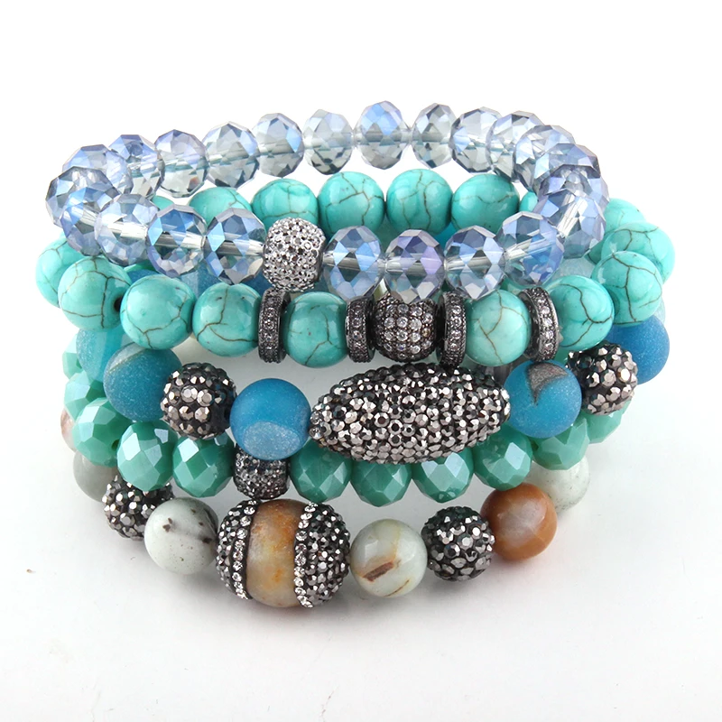 5 шт. женский браслет на руку из натурального камня и стекла|handmade jewelry|bead bracelet
