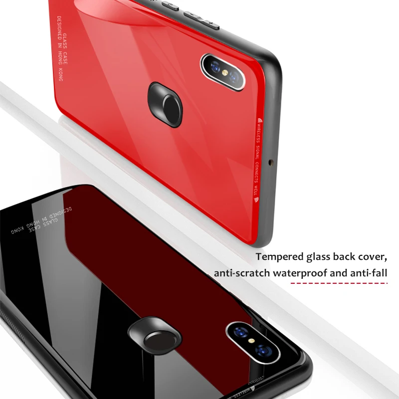 Сплошной цвет закаленное Стекло чехол для Xiaomi Redmi 7 S2 примечание 6 6A 6Pro 4X Примечание 7 5 Plus/Note 5/Note 4 5A Mi8 6 Pocophone F1 Стекло крышка