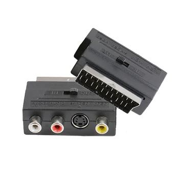 

RGB Scart to 3 RCA S-Video Adapter Composite RCA Phono Adaptor Converter AV TV Audio For Video DVD Recorder Television Projector