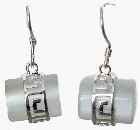

FREE SHIPPING Elegant Natural White Opals 925 Silver Hook Earrings1 1/5