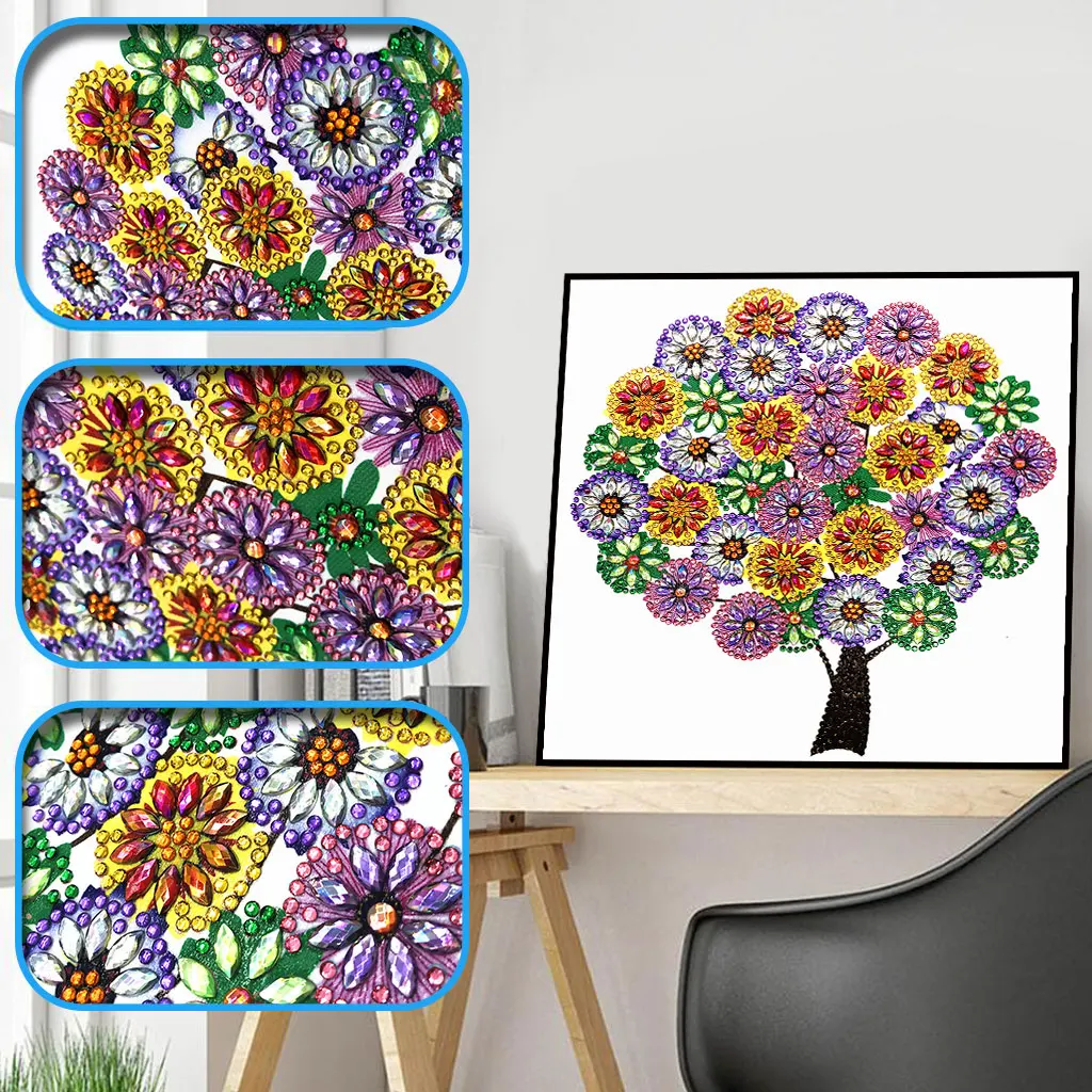 

Sashiko Special Shaped Diamond Embroidery Winter Flower Tree 5d Diamond Painting Rhinestone Drill DIY Crystal Painting