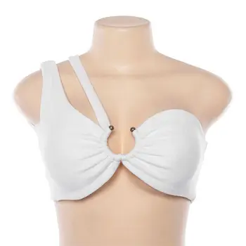 

Fashion Style Woman Tube Top One Shoulder Strap Irregular Tube Top Sexy Slim Solid Color Irregular Wrapped Chest Bra