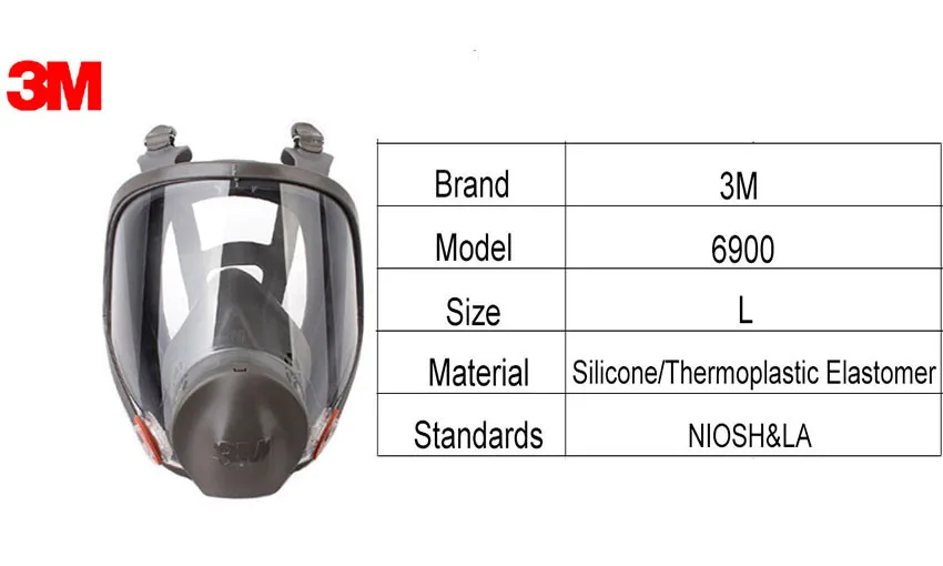 3 м 6900 Респиратор Размер L окрашенная маска для лица Защита от паров многоразовая маска для всего лица NIOSH& LA одобренная M2056
