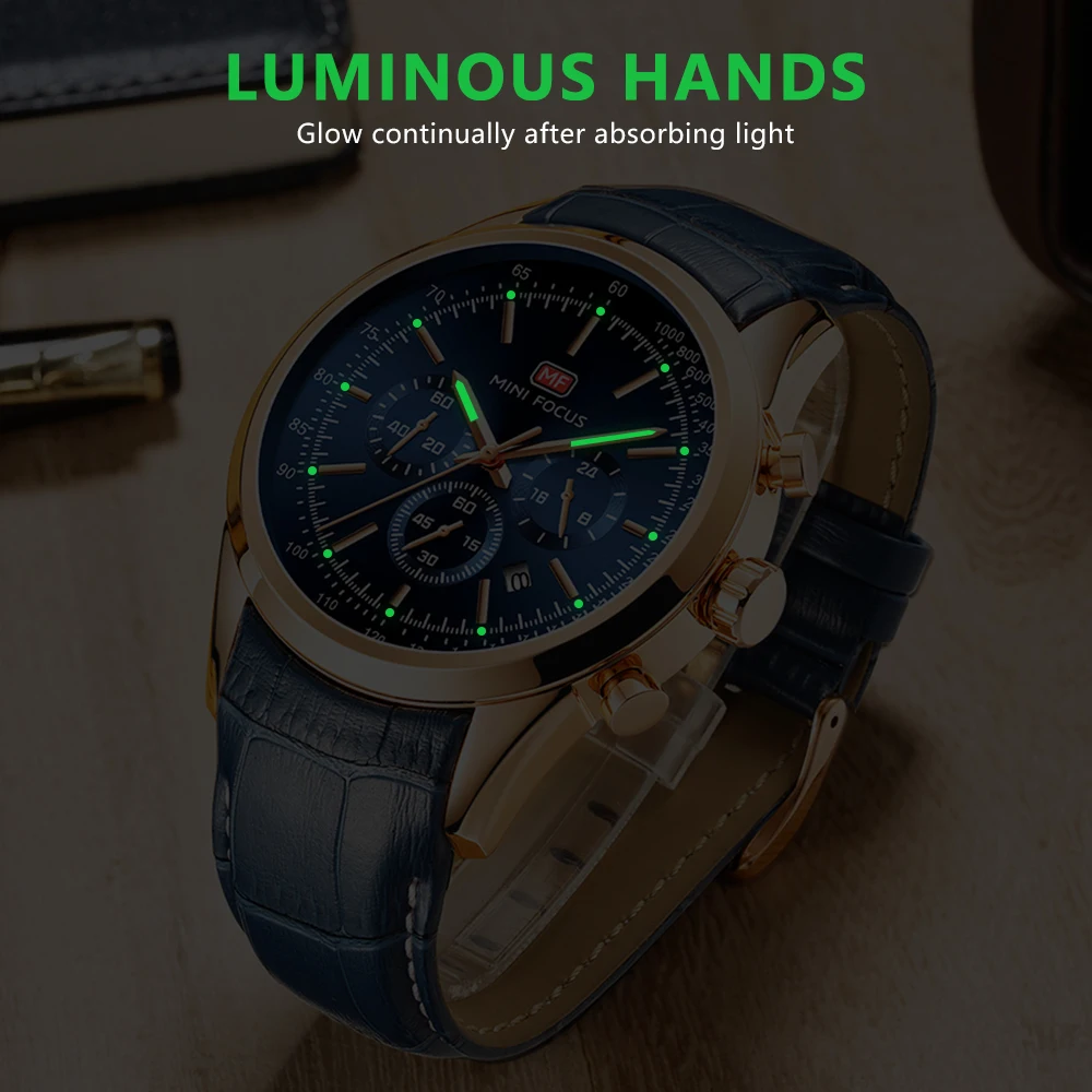 Мини фокус мужские часы лучший бренд класса люкс кварцевые часы мужские модные повседневные светящиеся водонепроницаемые часы Relogio Masculino MF-0116G