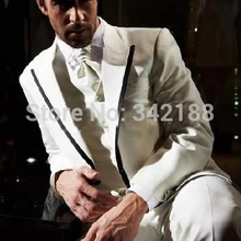 /слоновая кость жених смокинг с лацканами с острыми углами Лучший мужской костюм свадебный для шафера мужские свадебные костюмы/свадебное платье костюмы для мужчин cl