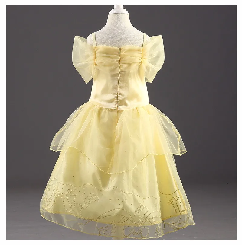 Cenicienta/платье для девочек белоснежные платья принцессы для девочек в стиле Рапунцель Аврора Косплей костюм детская одежда пачка детская одежда