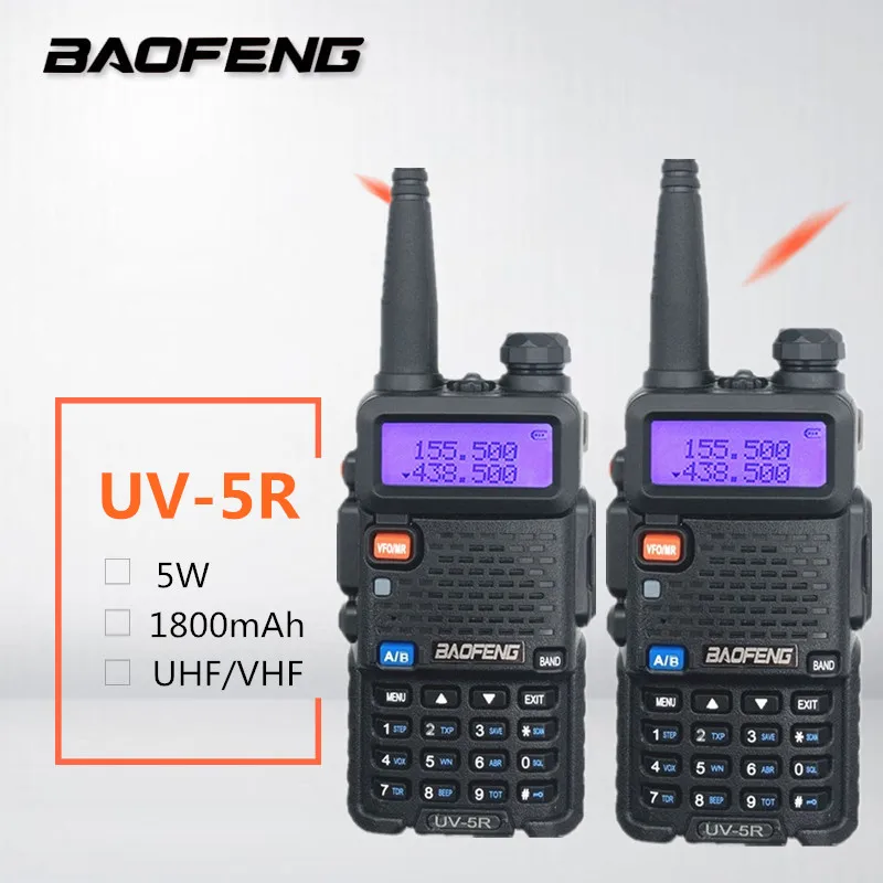 

2PCS Baofeng UV-5R Handheld Two Way Radio UHF VHF CB Ham Radio Station Wireless Intercom UV5R HF Radio Transceiver Walkie Talkie