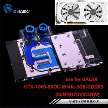 

BYKSKI Full Cover Graphics Card Block use for GALAX-GTX-1060-EXOC-White-3GB-GDDR5-(60NNH7DVM3NW) Copper GPU Block RGB Light