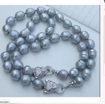 

a set of 12-13mm south sea baroque silver grey pearl necklace18" bracelet 7.5-8" KKK