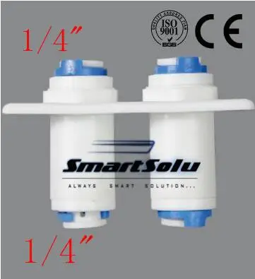 

Free Shipping 50pcs*1/4" OD Hose Connection Double Bulkhead Quick Connector RO Water Reverse Osmosis Aquarium System Connection