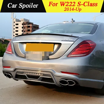 

For Mercedes W222 S Class 4-door Sedan 2014-Up Carbon Fiber Rear Trunk Spoiler Car Tail Wing Decoration For S300 S350 S400 S550
