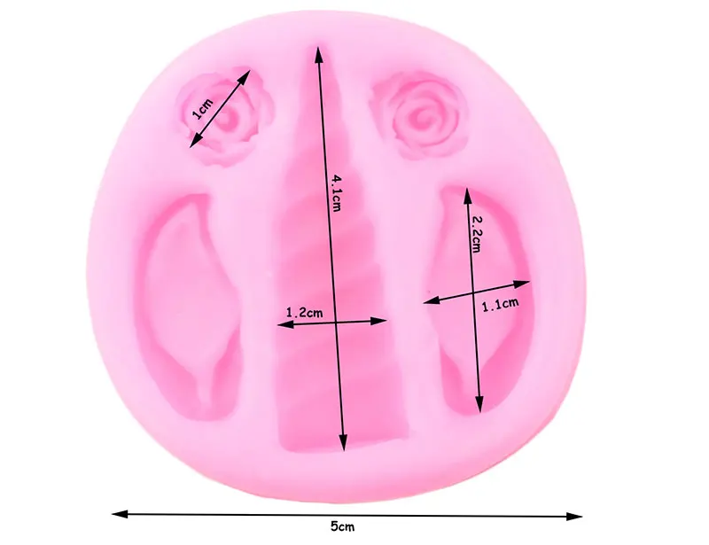 Единорог Рог уши силиконовая форма роза Кекс Топпер помадка формы DIY Инструменты для украшения торта для вечеринки конфеты форма для шоколадной мастики