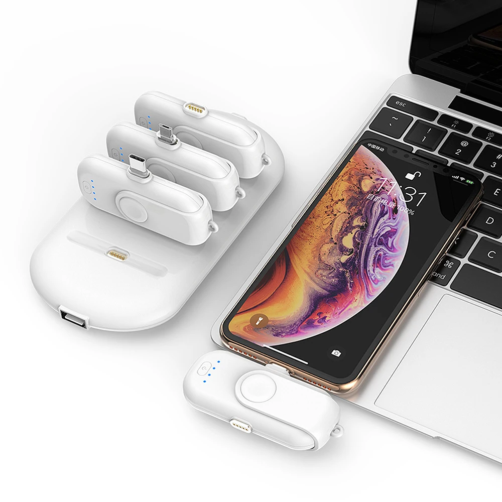 

Aucas Mobile Wireless Charger Finger Pocket Magnetic Mini Power Bank Portable Keychain Small Wireless PowerBank