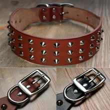 Mejores Remaches Tachonado Collares De Perro de Cuero Genuino con Clavos de Alta Resistencia para Pequeño Mediano Grande Perros XS Sml