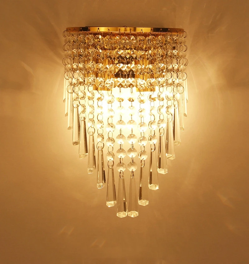 Lâmpada de Parede do Quarto Sala de Estar Luzes do Banheiro Cristal Levou Moderna Corredor Arandela Home Indoor Decoração Iluminação E14 Luz 3 Cristal LEVOU Lâmpada de Parede Moderna E14