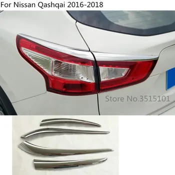 

Car Styling Body Back Tail Rear Eyebrow Trim Light Lamp Frame Stick ABS Chrome Cover 4pcs For Nissan Qashqai 2016 2017 2018