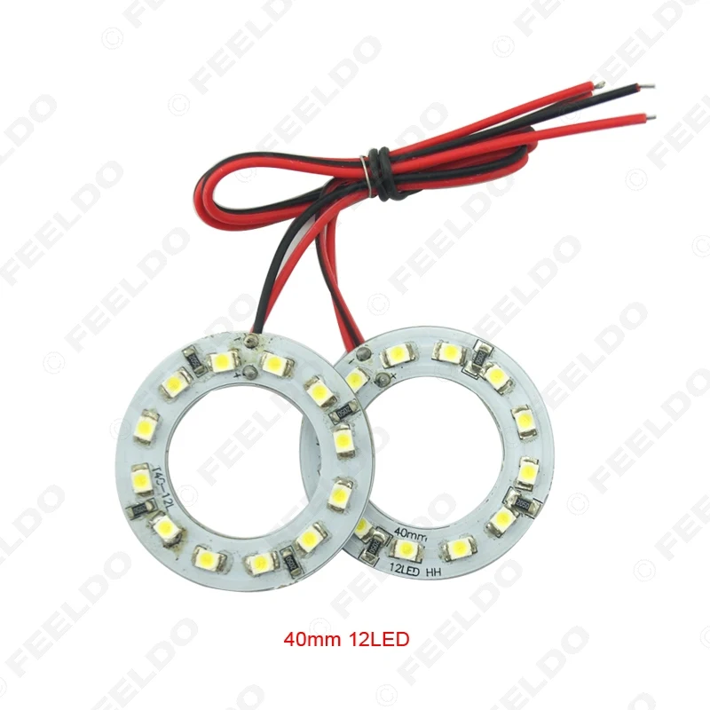 FEELDO 10 шт. 40 мм автомобильные ангельские глазки 1210/3528 12SMD светодиодные фары гало