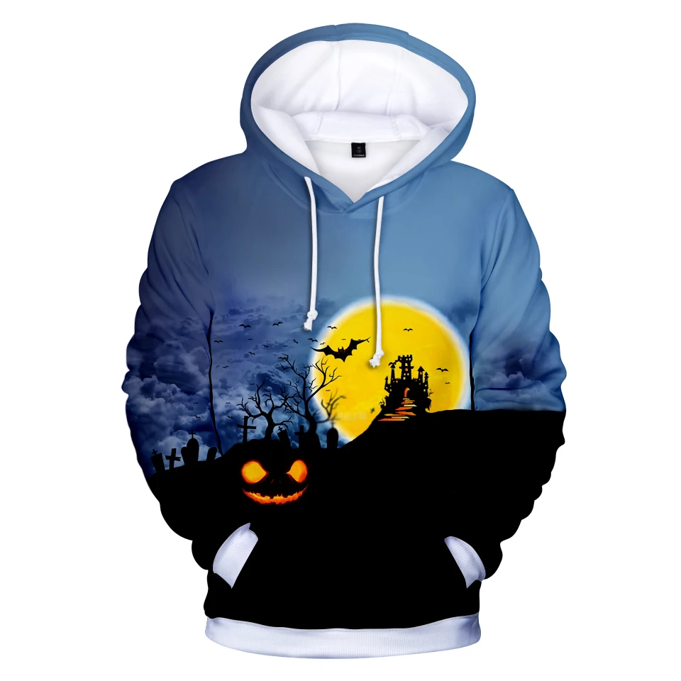 aikooki Happy Halloween Day MaleFaleHoody  Print Spring Autumn Warm Cool Long Sleeve Pumpkin Face Sweatshirts Hoodies Clothes