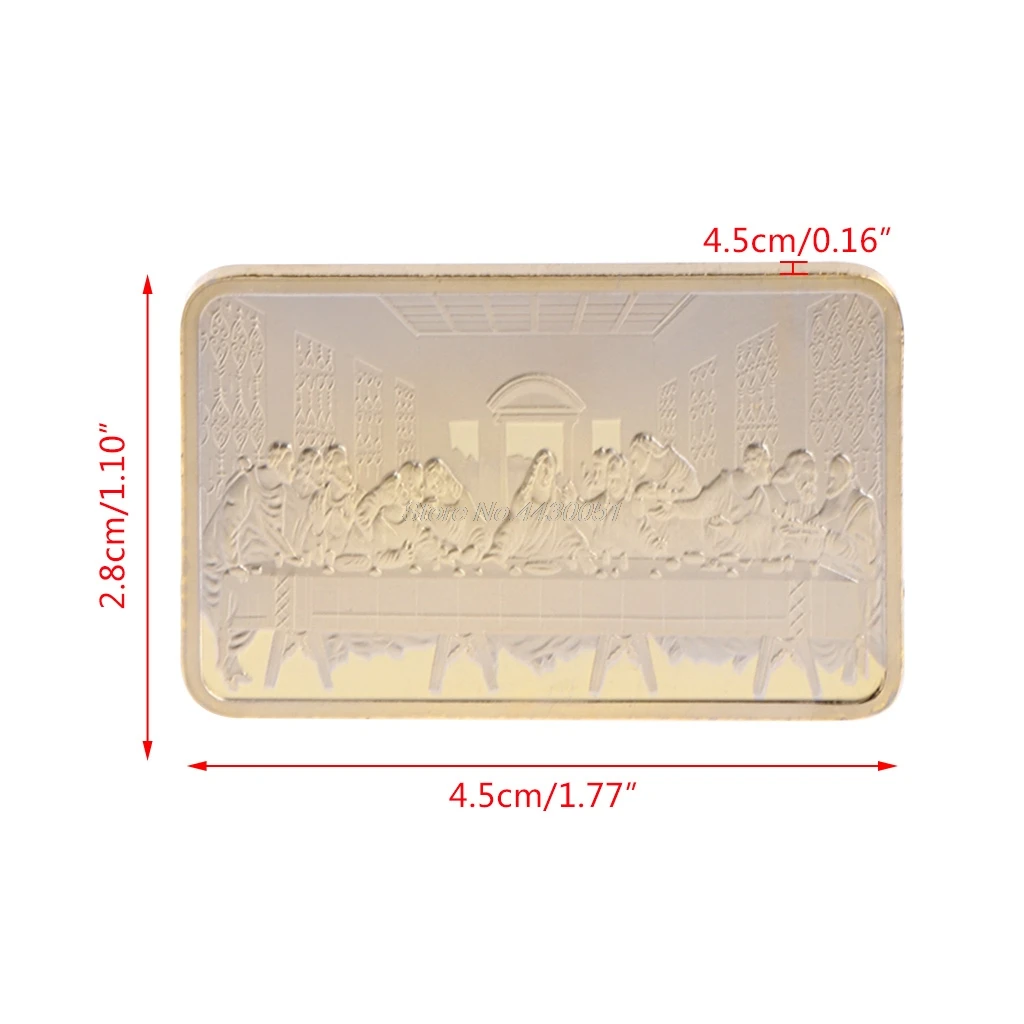Elegant Commemorative Coin Square Jesus Dinner Bitcoin Collection Art Alloy Elegant Commemorative Coin Square Jesus Dinner Bitcoin Collection Art Alloy