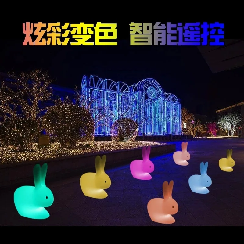 

direct sales LED luminous rabbit light waterproof outdoor landscape park plaza project chandeliers Mid-Autumn props