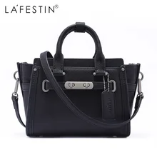LAFESTIN Frauen Handtasche Trapeze Echtem Leder Totes Umhängetaschen Zipper Vielseitig European Fashion Berühmte Marke Lady Taschen