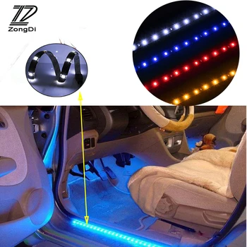 

ZD 2Pcs Car LED Light Decoration Light Bar 12V Strip Accessories For Volvo S60 V70 XC90 Subaru Forester Peugeot 307 206 308 407