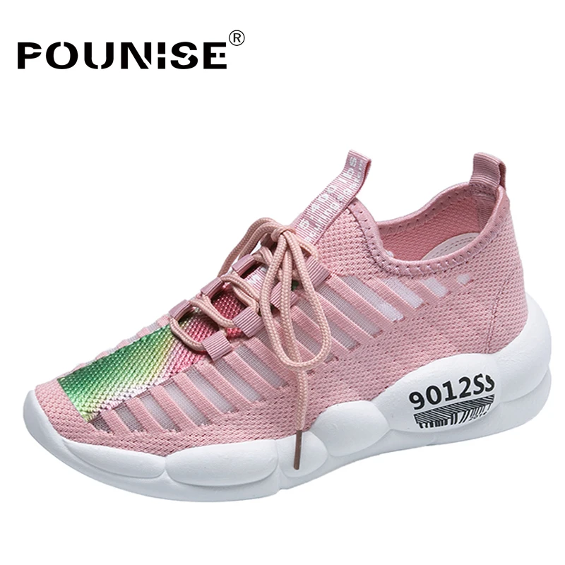 

2019 fashion casual women shoes Summer Sneakers pink Basket Femme Light Vulcanized Shoes Female Mesh Sneakers Women trainer