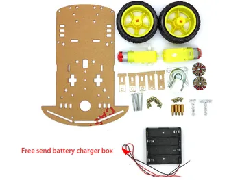 

PCduino Smart Intelligent Car Chassis Learning Suite Special Acrylic Board Battery Box Pack UNO R3 1280 328 RC DIY for Arduino