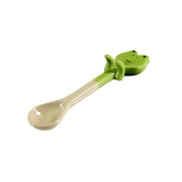 BalleenShiny 1pc cute Animal Ceramic Spoon Teaspoon Sauce Spoon Scoop ...