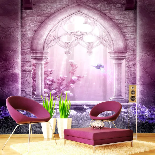 Fashion Wallpaper Wall Mural Large Silk Photo Dreamy Fashion Wallpaper Wall Mural Large Silk Photo Dreamy Purple Room Decor Kid S