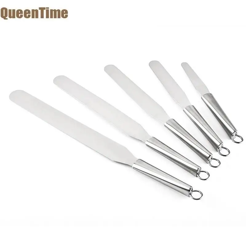  QueenTime Stainless Steel Icing Spatula Frosting Spatulas Cream Butter Scraper Cake Decorating Tool