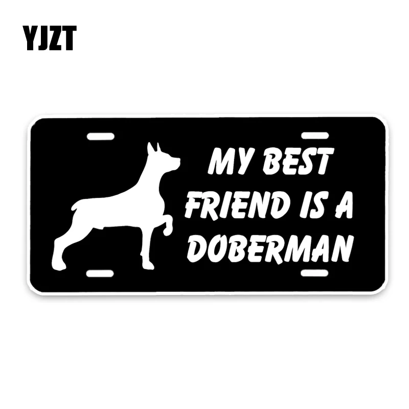 

YJZT 15*7.3CM My Best Friend Is A Doberman Dog Car Decoration Bumper Window Sticker C1-4661