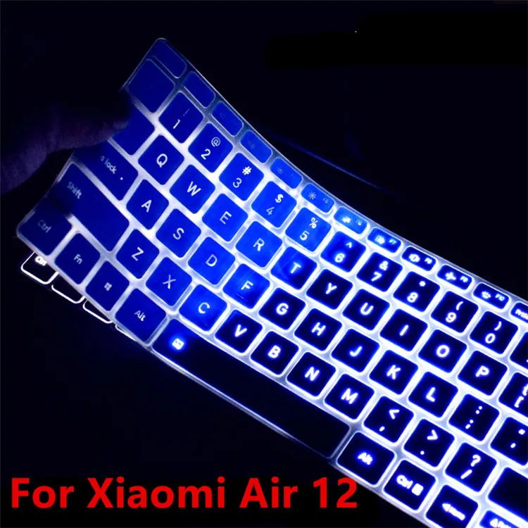 Цветная прозрачная силиконовая клавиатура для Xiaomi Air 12,5 13,3, Водонепроницаемая клавиатура для ноутбука Xiaomi Air 12, 13 дюймов - Цвет: Blue 12 inch