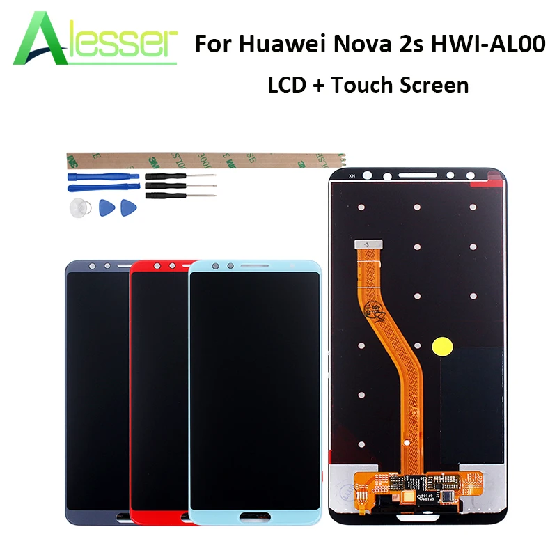 

Alesser For Huawei Nova 2s HWI-AL00 LCD Display + Touch Screen New Digitizer Replacement For Huawei Nova 2s HWI-AL00 5.0"+ Tools