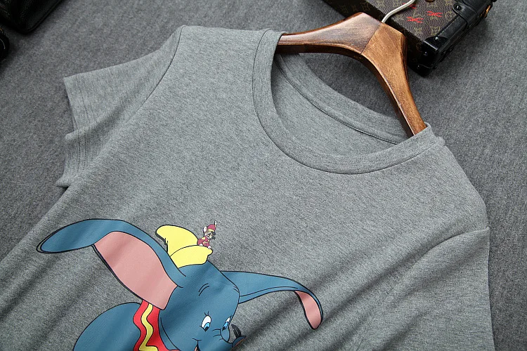 Dumbo с коротким рукавом женское Повседневное платье весна лето модное женское Хлопковое платье C1640