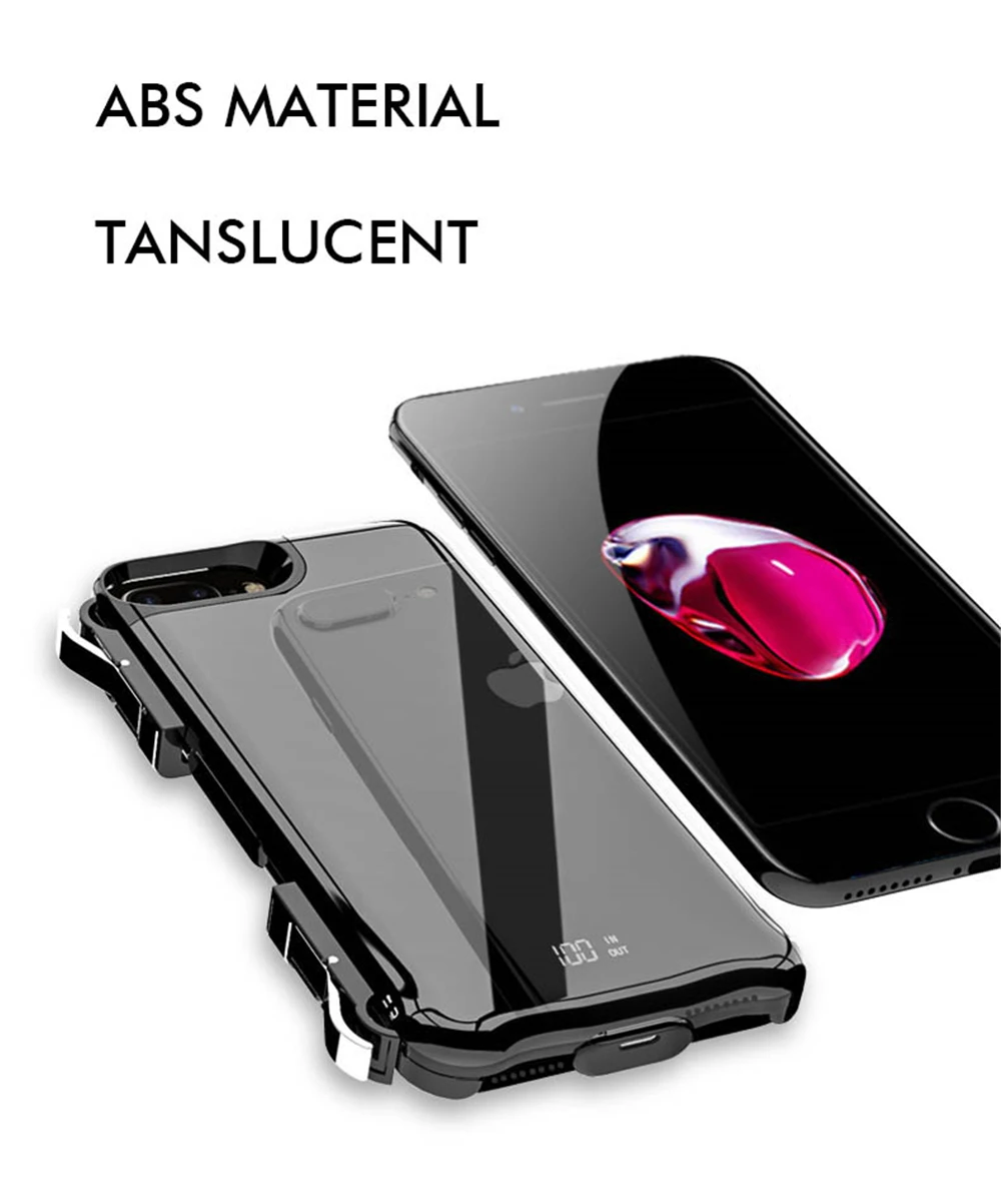  2in1 6000mah Power Bank Battery Charger Charging Phone Case for iPhone X w Game Shooter Controller 