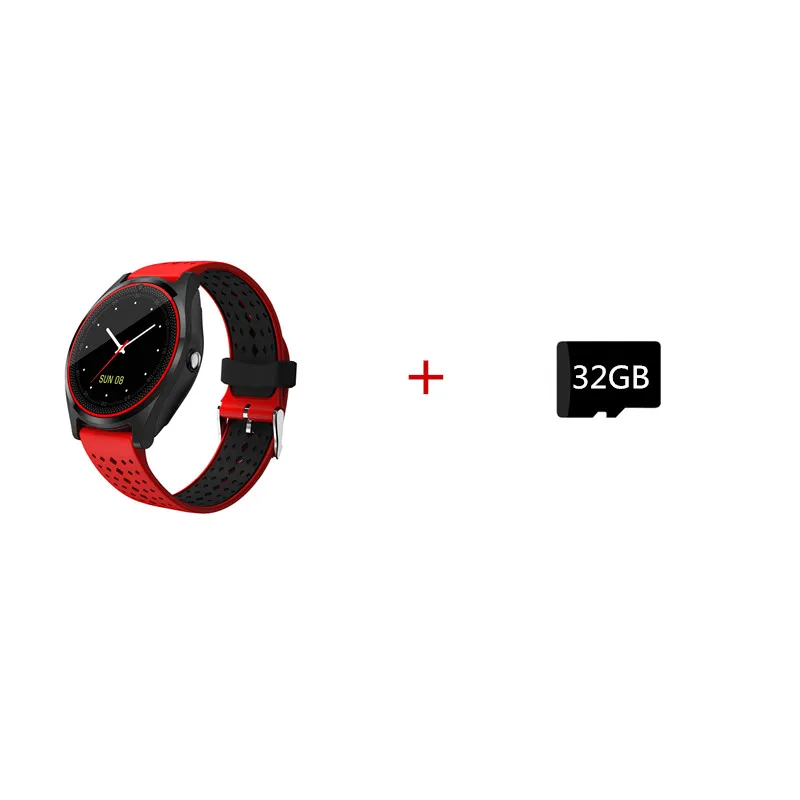 Red 32GB Bluetooth Смарт часы с камерой Smartwatch телефон шагомер Здоровье спортивные часы для мужчин и женщин наручные часы для Android IOS - Цвет: Red 32GB