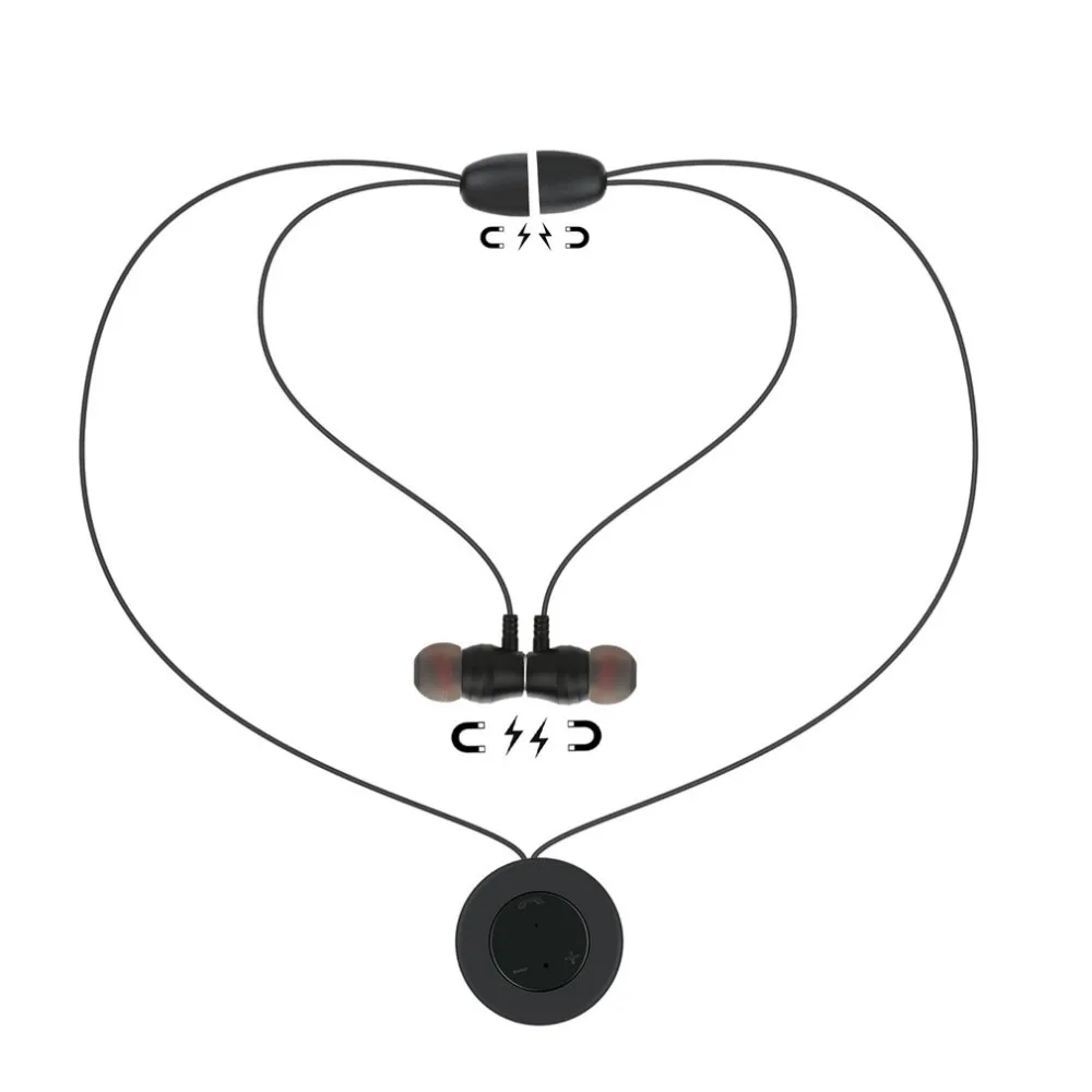 Беспроводные Bluetooth наушники стерео магнитные спортивные с микрофоном громкой