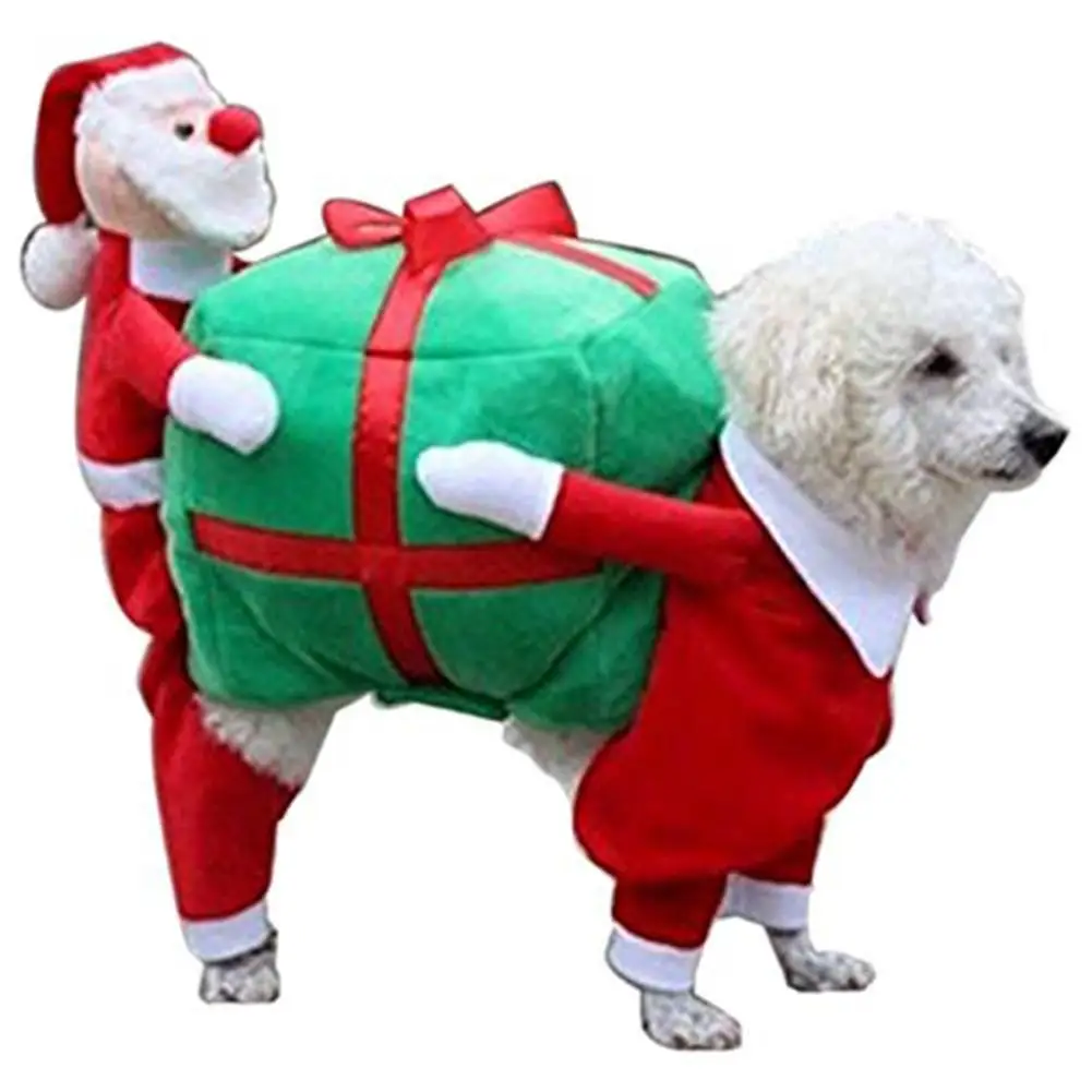 

TPFOCUS Luxury Pet Dog Clothes Christmas Costumes Funny Santa Claus Gift Dog Clothes Puppy Velvet Coat Warm Winter Pet Clothes