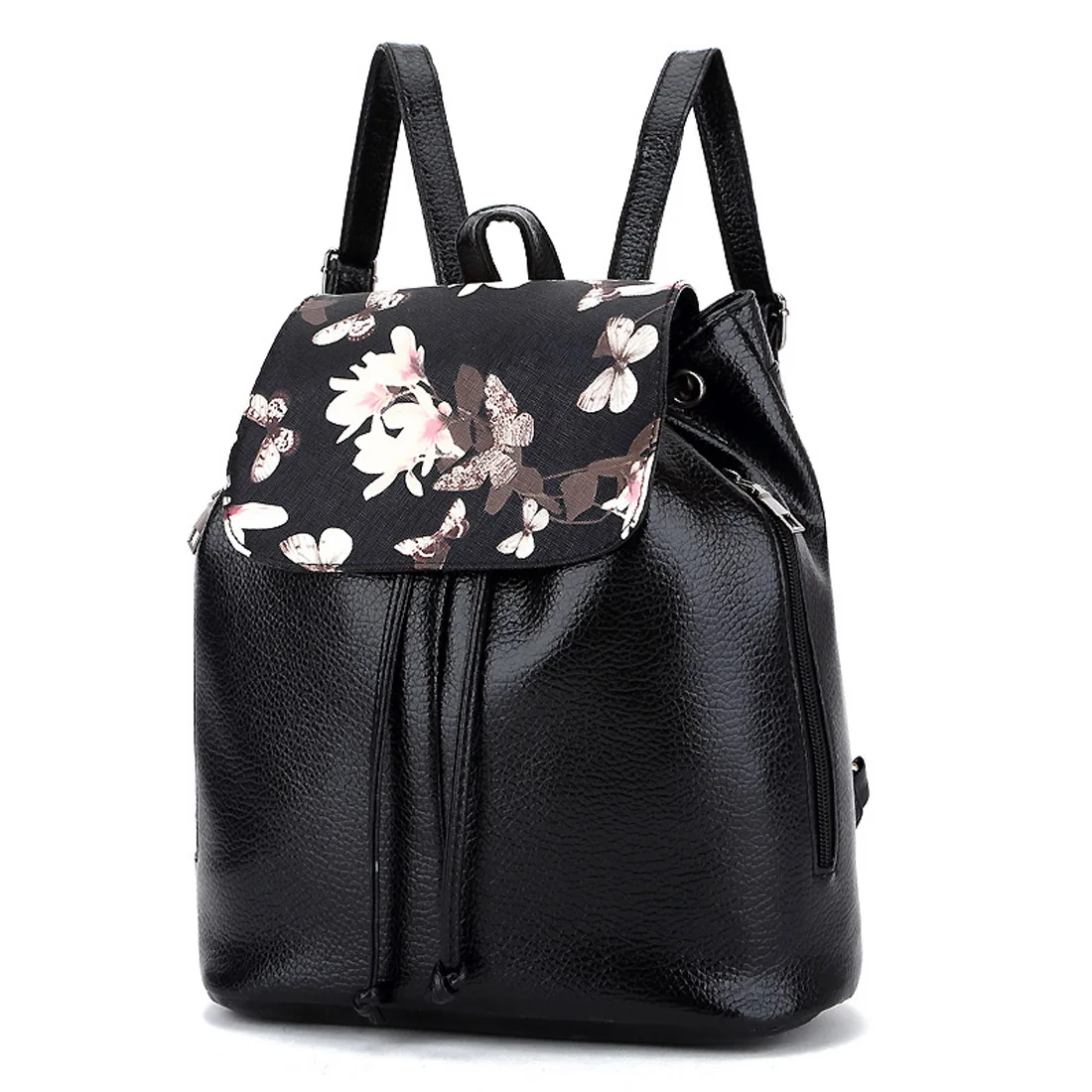 Retro Printing Backpacks Women High Quality PU Leather Mochila Escolar School Bags For Teenagers Girls Brand